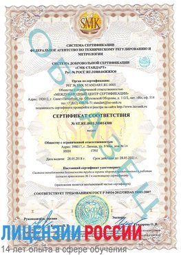 Образец сертификата соответствия Мелеуз Сертификат OHSAS 18001